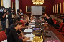 Conferenza stampa di Trieste, presso la Camera di Commercio